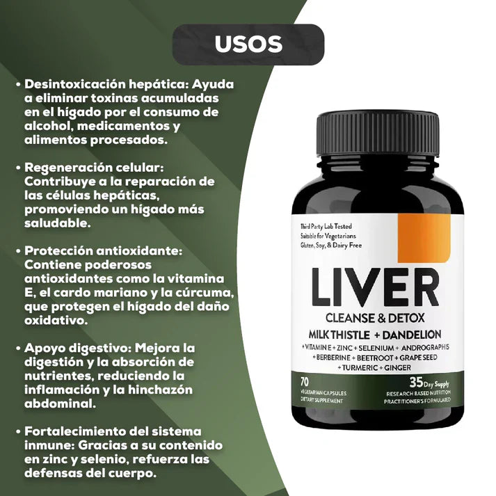LIVER Cleanse & Detox | Fórmula Natural para Desintoxicar y Proteger tu Hígado