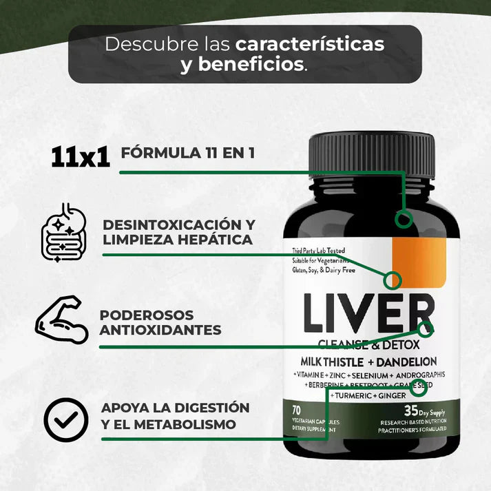 LIVER Cleanse & Detox | Fórmula Natural para Desintoxicar y Proteger tu Hígado